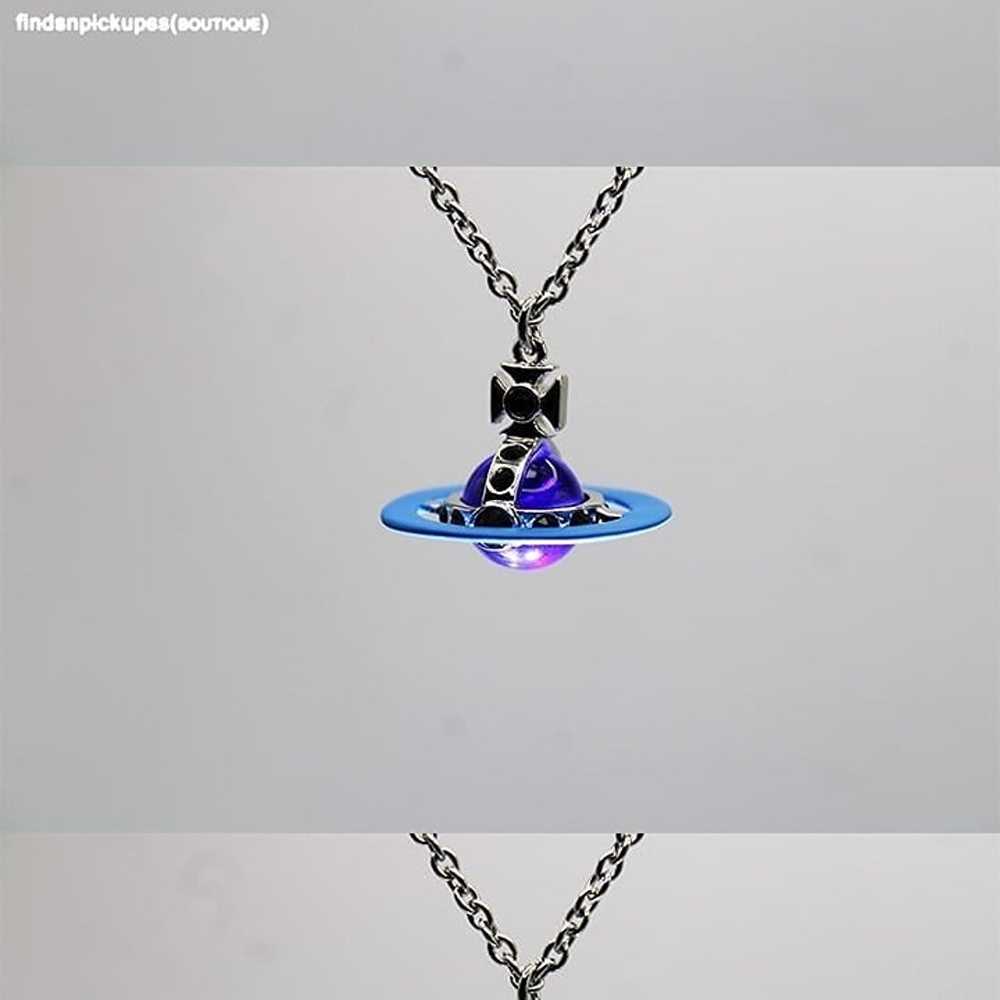 Vivienne Westwood Blue Saturn Necklace - image 8