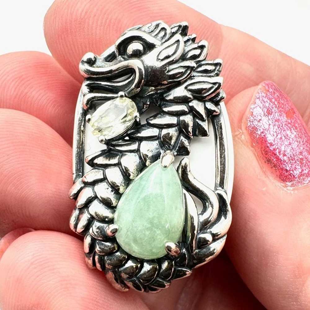 Jade of Yesteryear Womens Ring Sterling Silver Gr… - image 1