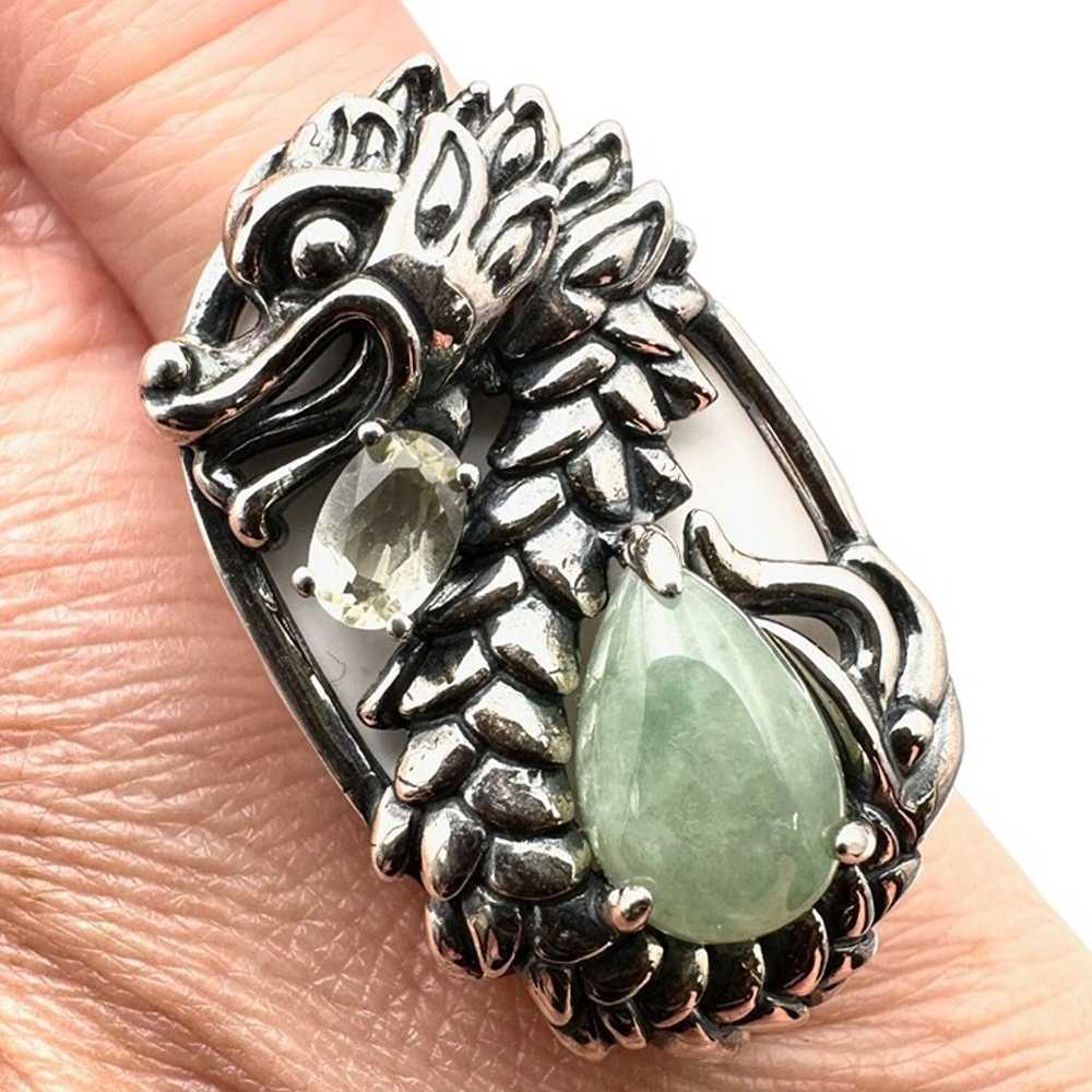 Jade of Yesteryear Womens Ring Sterling Silver Gr… - image 2