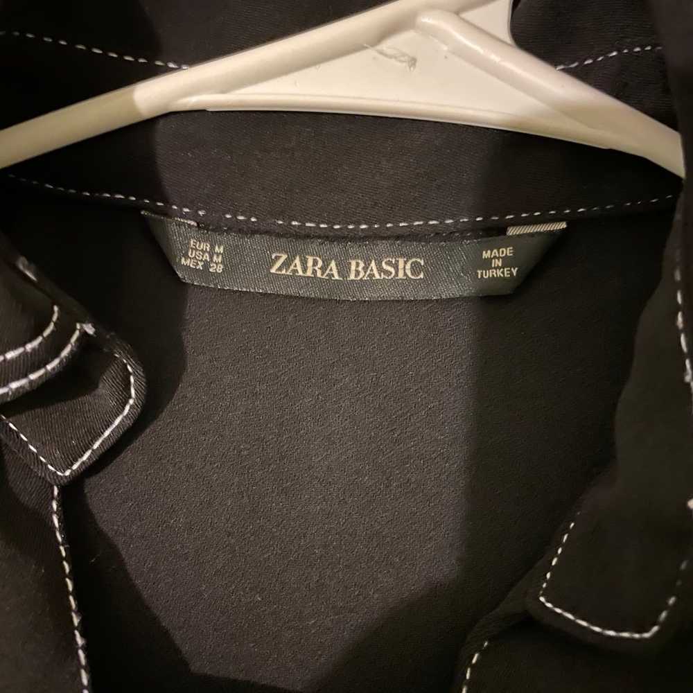 Zara basic black dress with contrast stitching-me… - image 7