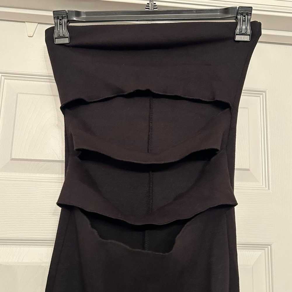 ZARA Strapless Cut Out Long Black Dress - image 2