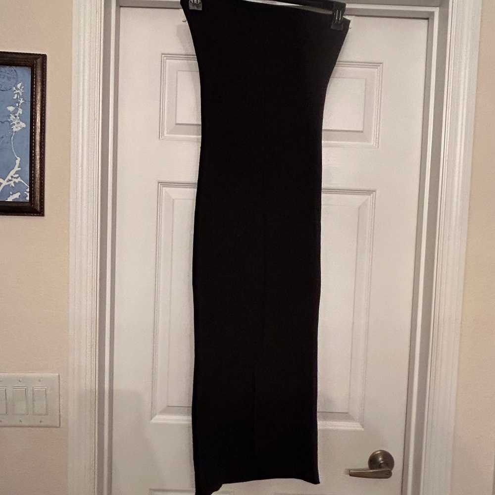 ZARA Strapless Cut Out Long Black Dress - image 5