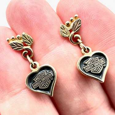 Harley-Davidson 10k gold heart 2024 earrings