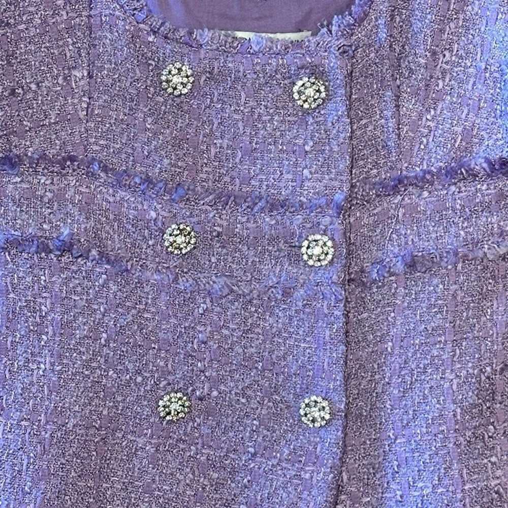 Women's M Zara Tweed Double Breasted Mini Purple … - image 6