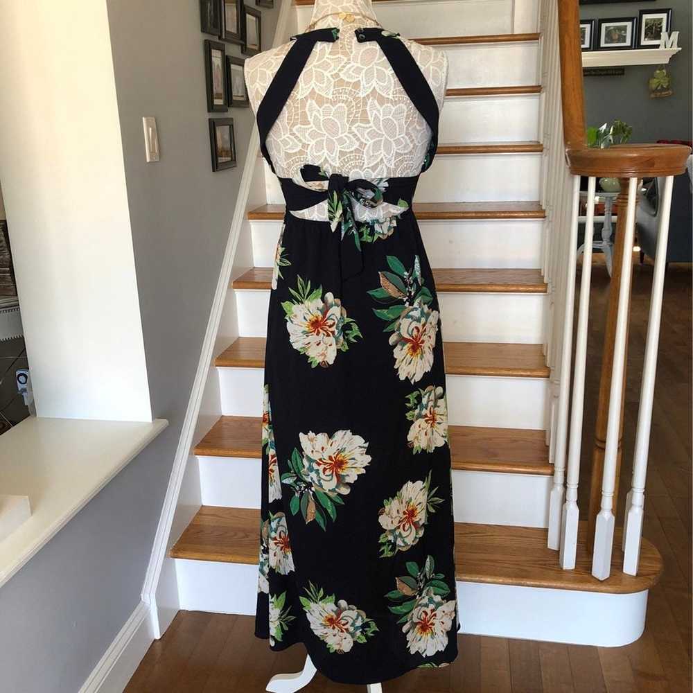 Boutique Floral Navy open back wrap summer dress … - image 2