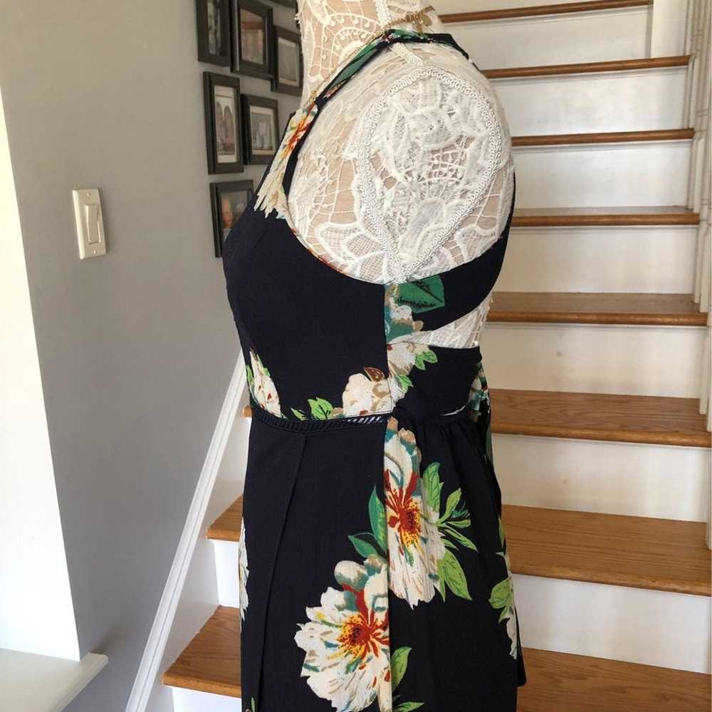 Boutique Floral Navy open back wrap summer dress … - image 5