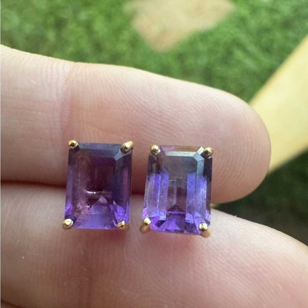 4.00ctw solid 14k yellow gold genuine amethyst em… - image 11