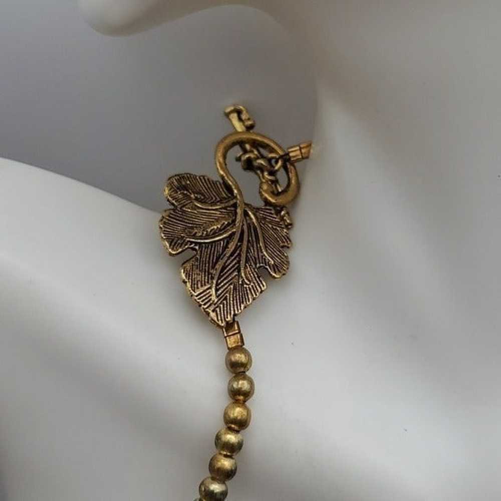 N3014 gold foiled artisan heart forest lace neckl… - image 3