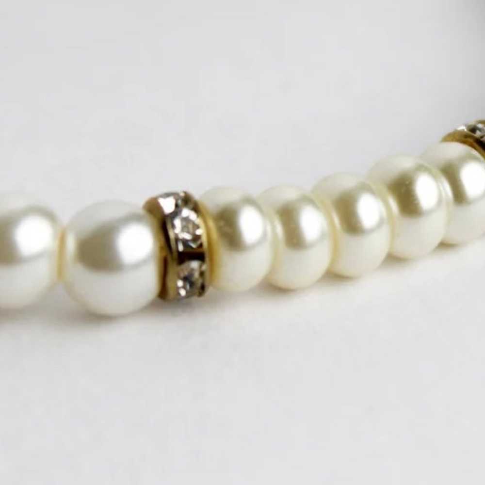 Antique Vintage White Faux Pearl Yellow Gold Diam… - image 1