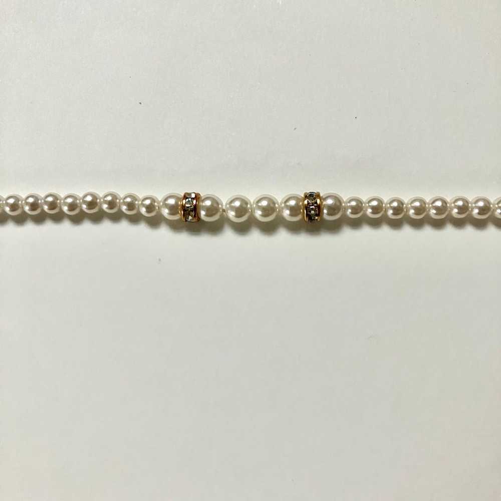 Antique Vintage White Faux Pearl Yellow Gold Diam… - image 2