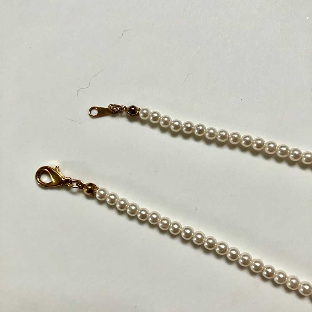 Antique Vintage White Faux Pearl Yellow Gold Diam… - image 3