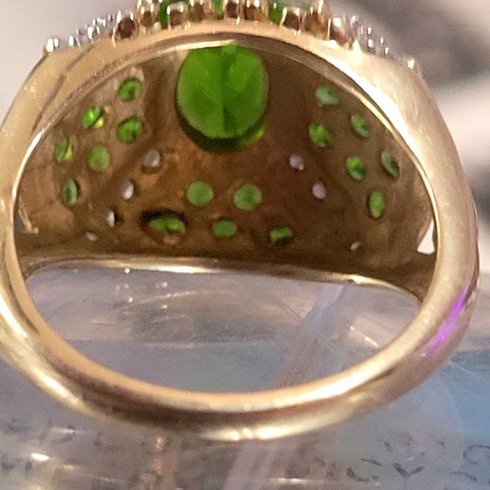 Beautiful 14k yellow gold Diopside Gemstone and D… - image 5