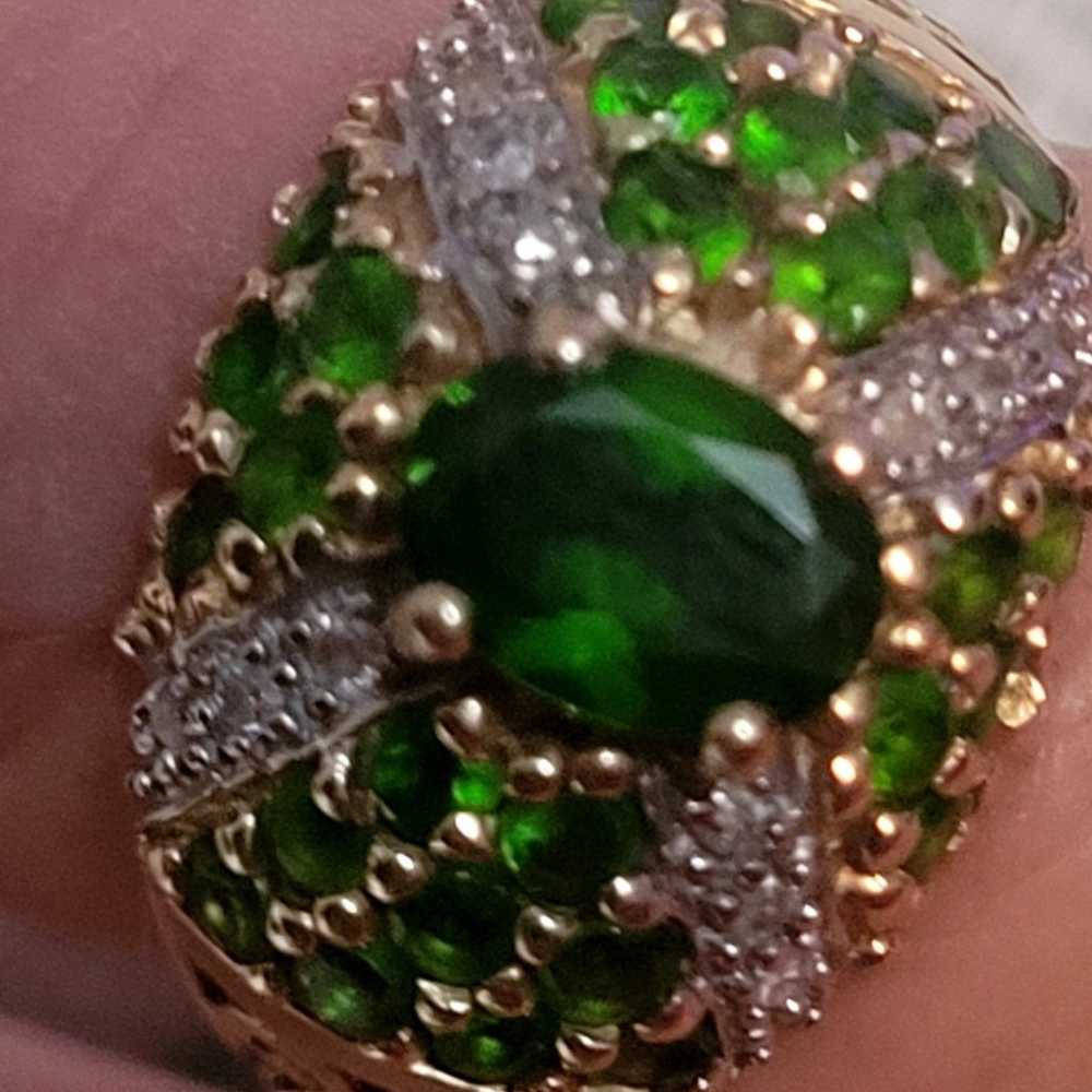 Beautiful 14k yellow gold Diopside Gemstone and D… - image 6