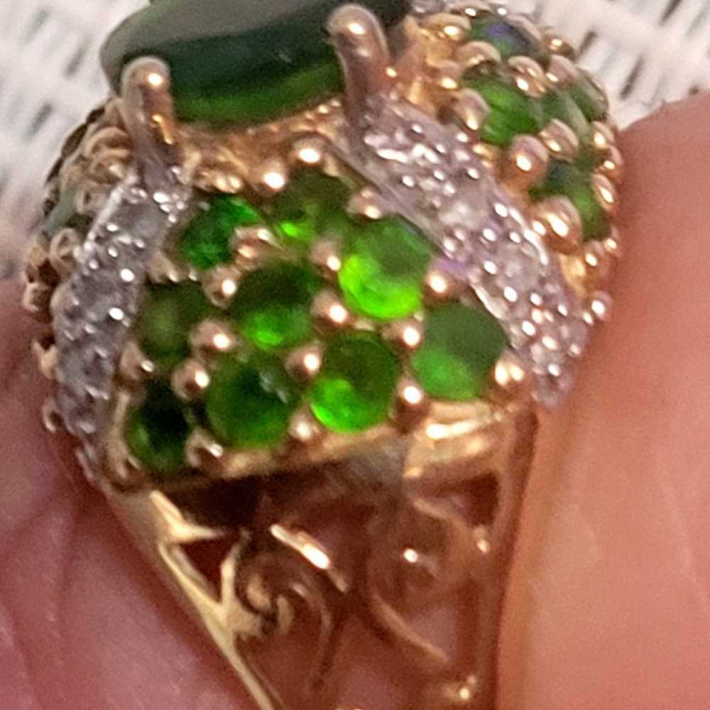 Beautiful 14k yellow gold Diopside Gemstone and D… - image 7