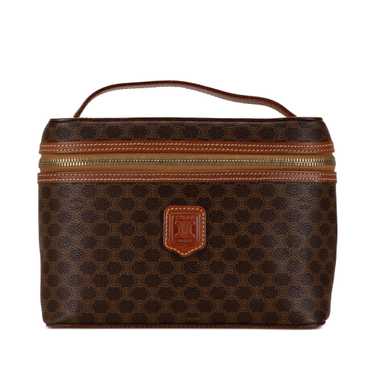 Brown Celine Macadam Coated Canvas Vanity Bag