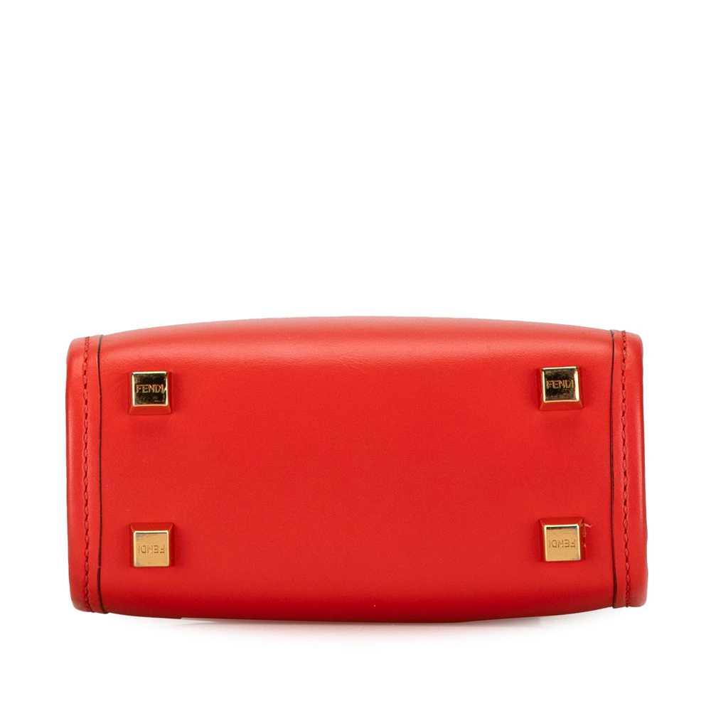 Red Fendi Mini Sunshine Shopper Tote Satchel - image 4