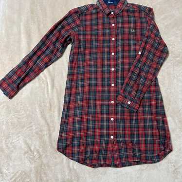 FRED PERRY check pattern shirt dress S