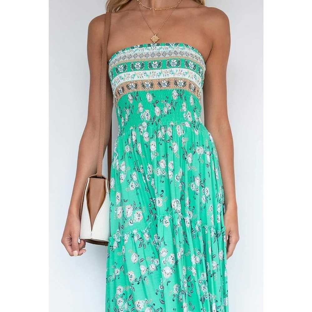 NWOT Maxi Summer  Strapless Beach Dress Size Large - image 5