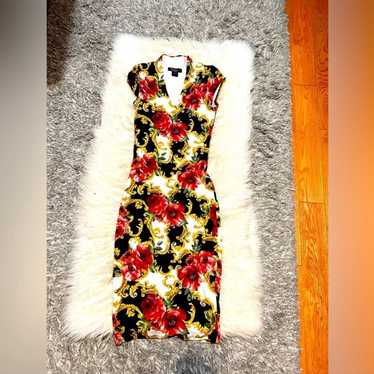 Floral print bodycon dress