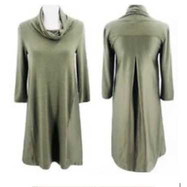 ANTHROPOLOGIE OLIVE COWL SWEATER DRESS SMALL