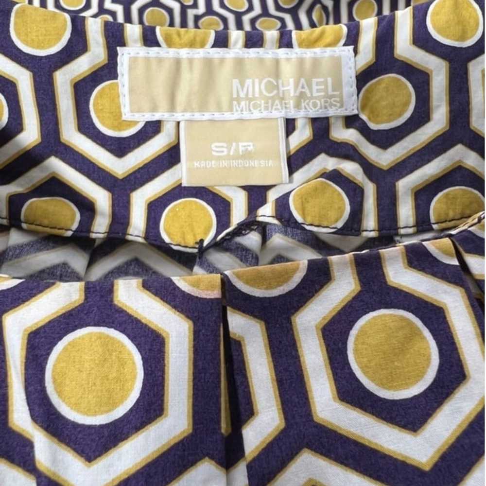 Michael Kors Geometric Gold and Purple Short Slee… - image 3