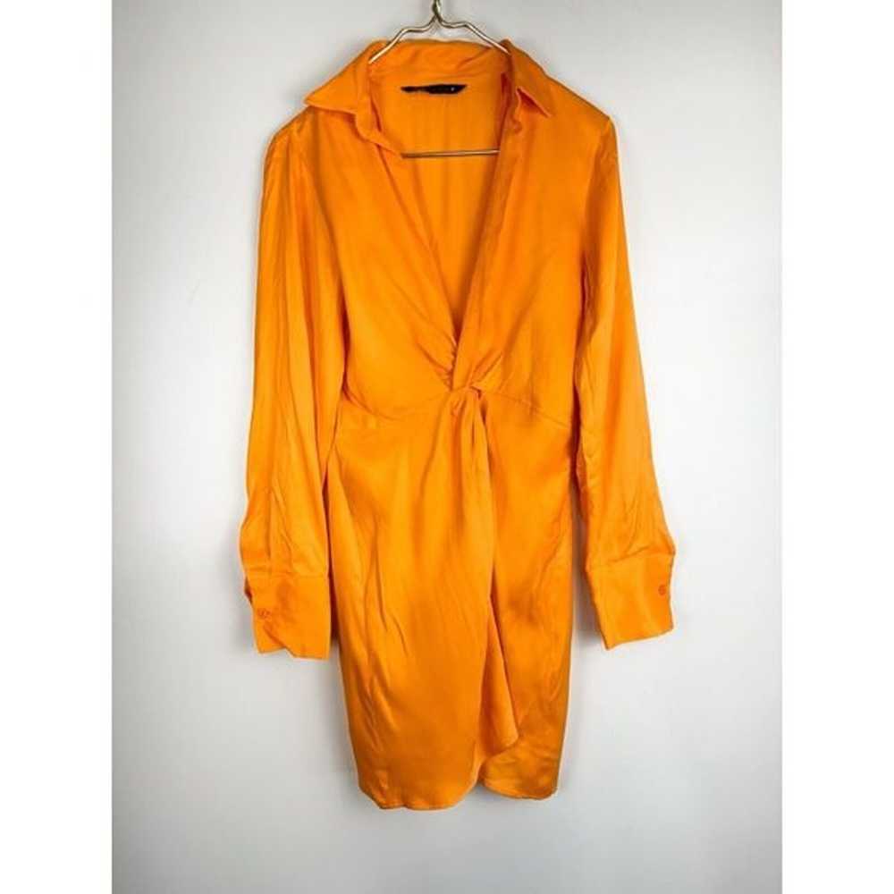 Zara Satin Knot Mini Dress Orange 4688/309 Women’… - image 2