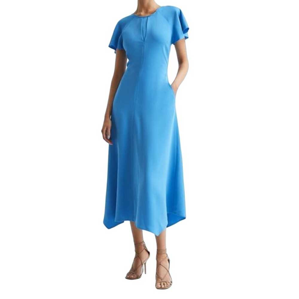 Reiss dress Eleni cap sleeve midi blue size 4 DEF… - image 10