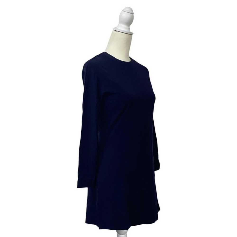 EPOCA Long Sleeve Crew Neck Dress Navy Plain with… - image 4