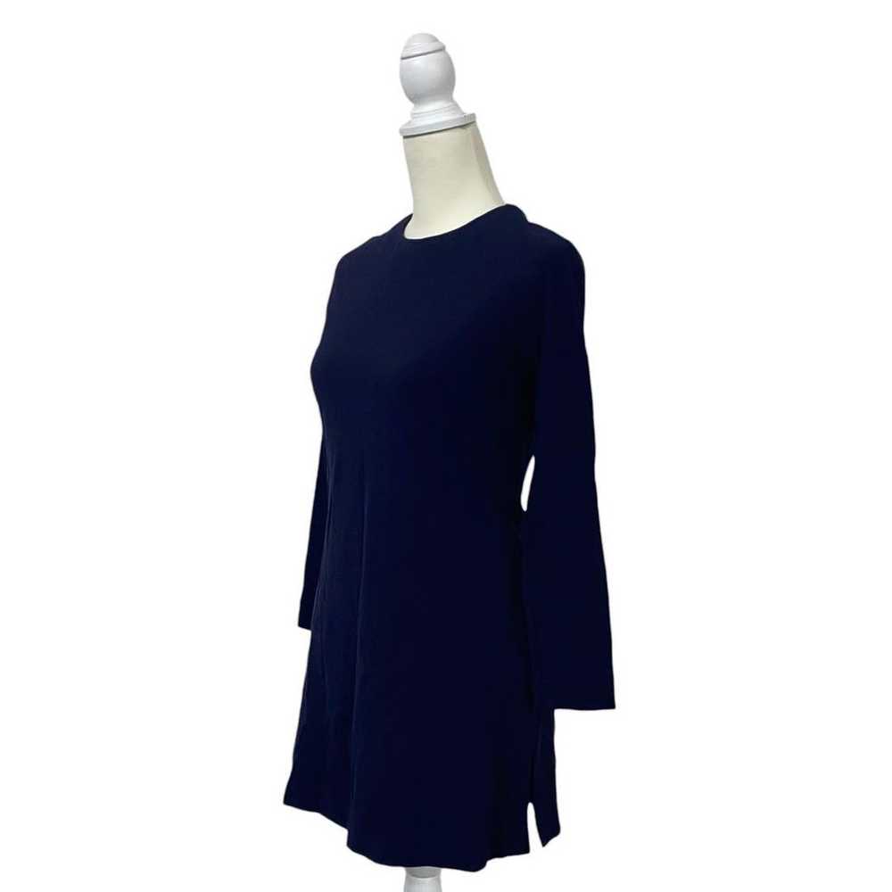 EPOCA Long Sleeve Crew Neck Dress Navy Plain with… - image 5