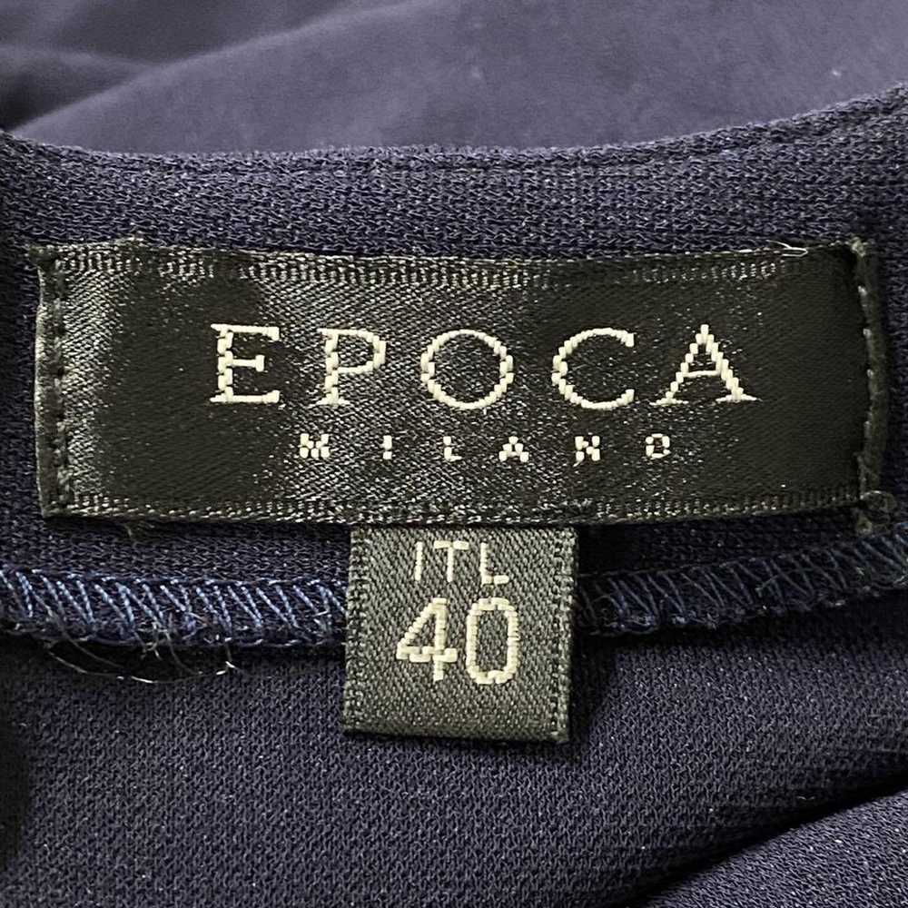 EPOCA Long Sleeve Crew Neck Dress Navy Plain with… - image 8