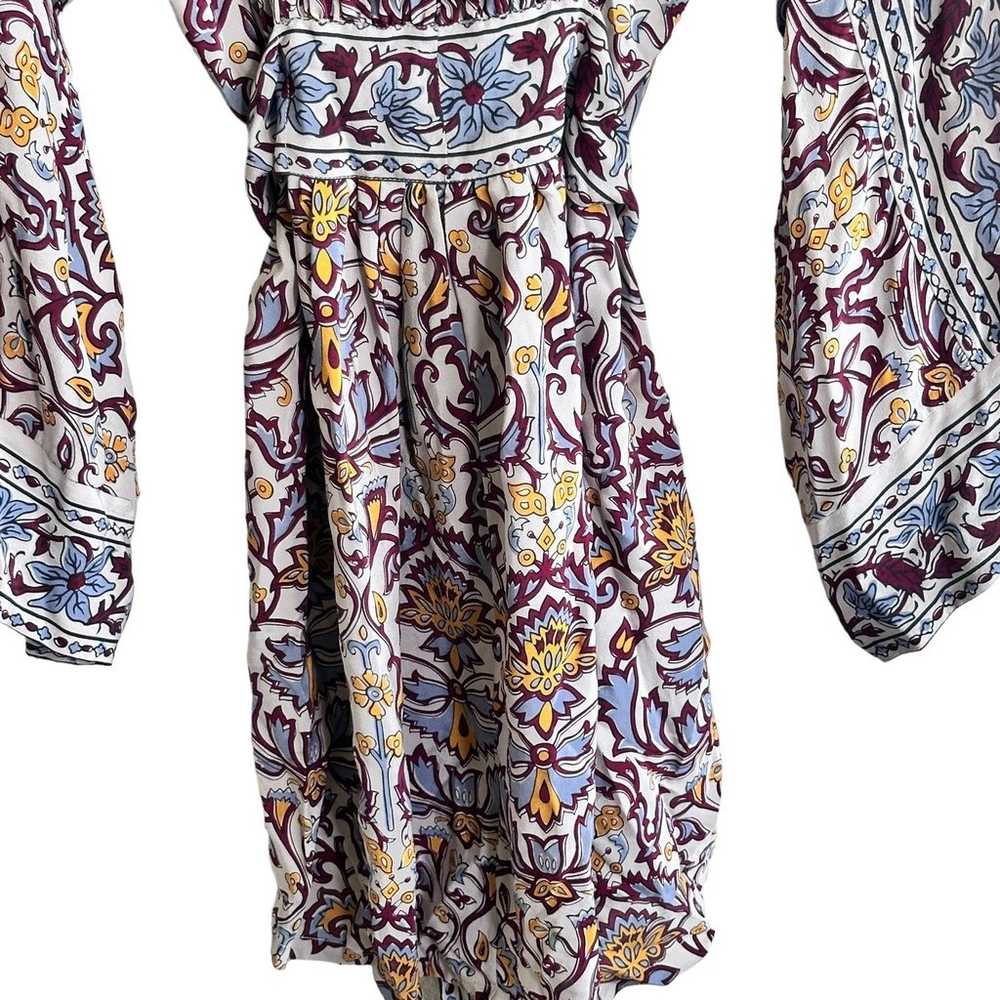 Joie Silk Paisley Multicolor boho Knee-Length Flo… - image 5