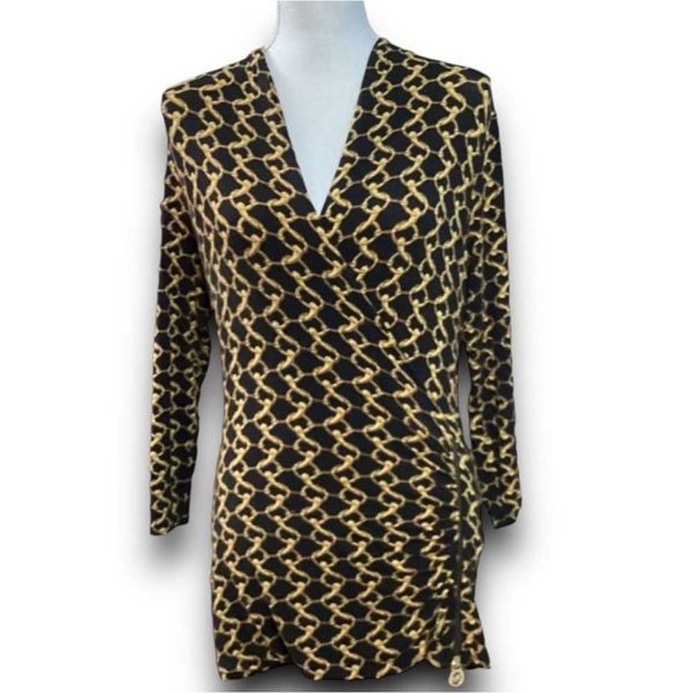 MICHAEL Michael Kors Black & Gold Chain Link Patt… - image 2