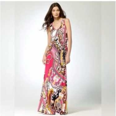 Cache Vintage Paisley Floral 90s Y2K Long Maxi Dr… - image 1