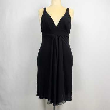 Maria Bianca Nero Plunge Neck Cocktail Dress Sz M 