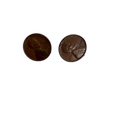 Vintage copper 1957 MCM penny earrings