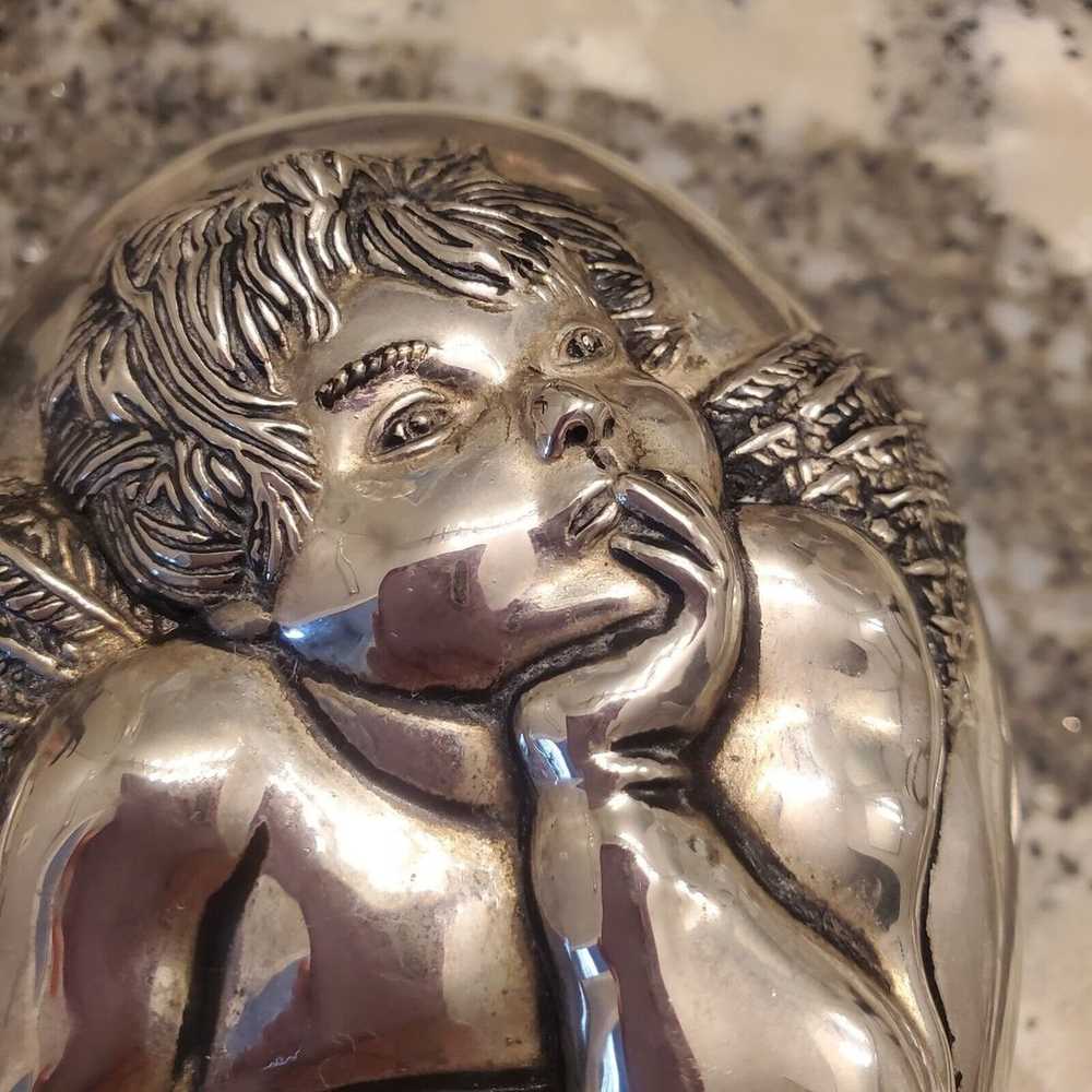 Vintage Godinger Cherub Silver Plated Jewelry Tri… - image 3