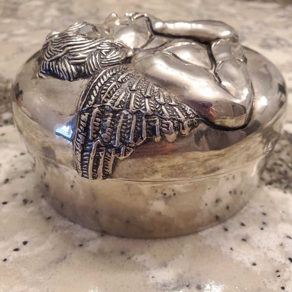 Vintage Godinger Cherub Silver Plated Jewelry Tri… - image 6