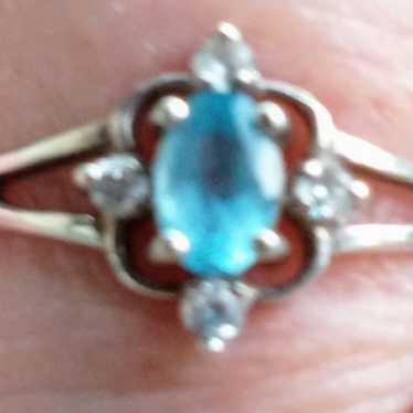 Avon Sterling Silver, Aquamarine, and CZ