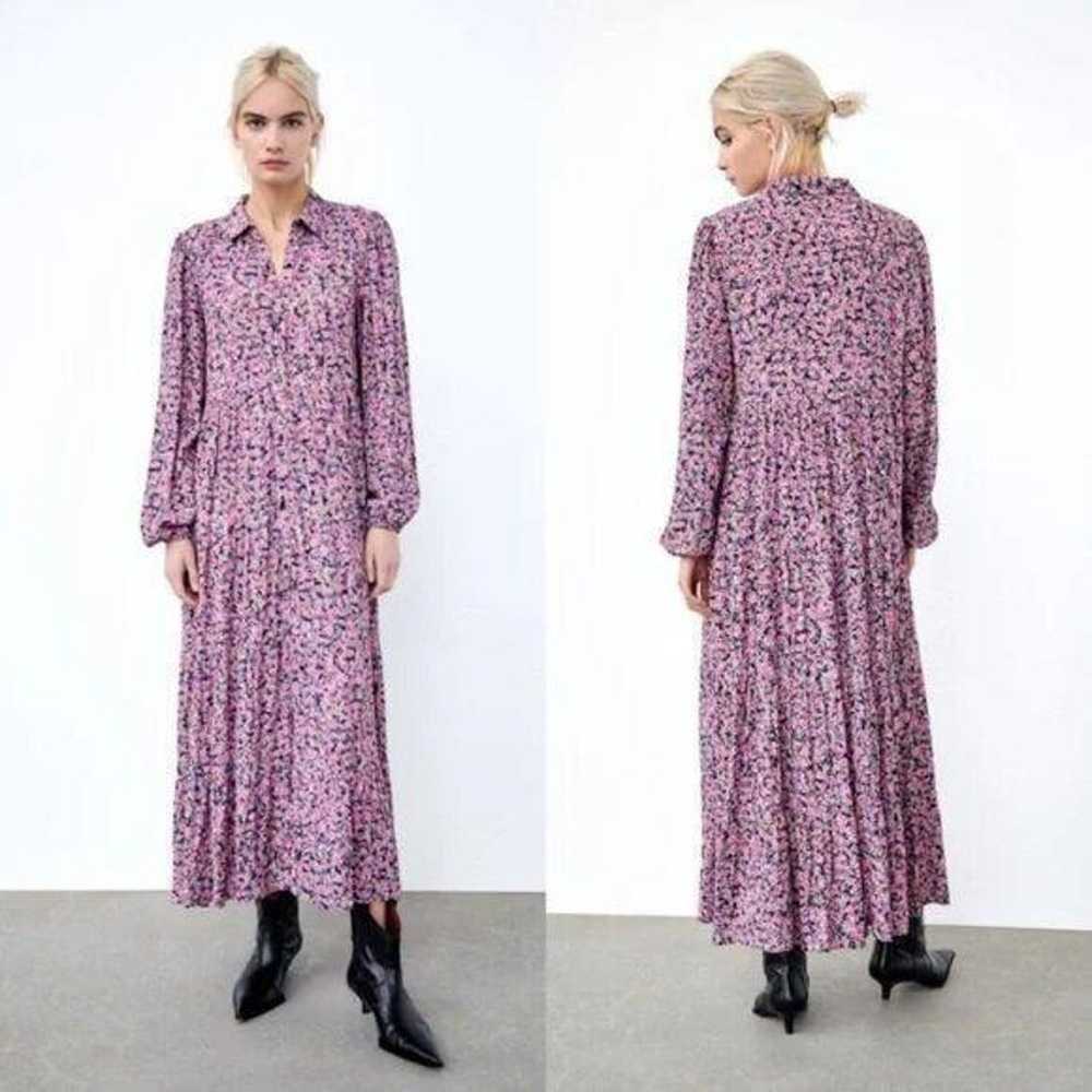 Excellent condition ZARA tiered long shirt dress … - image 2