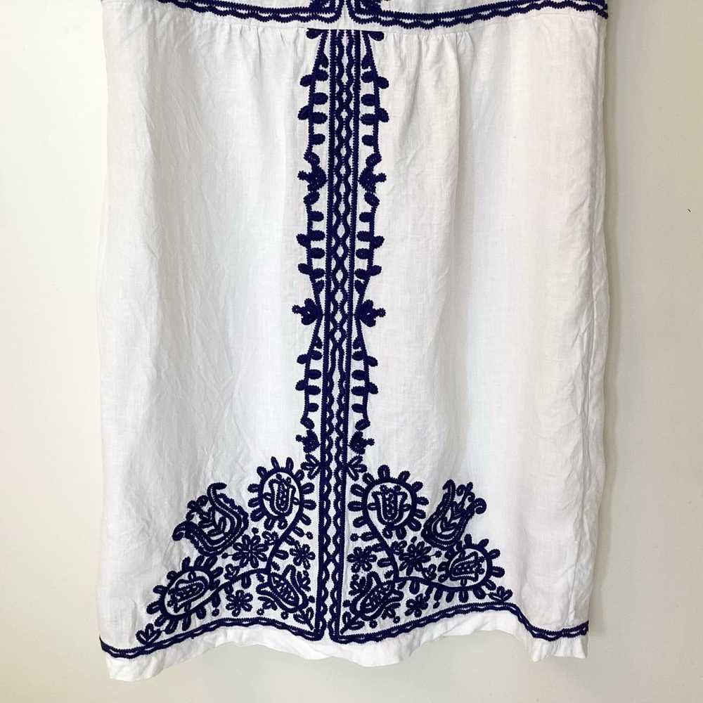 Boden Bea Short Sleeve Linen Embroidered Dress - … - image 3