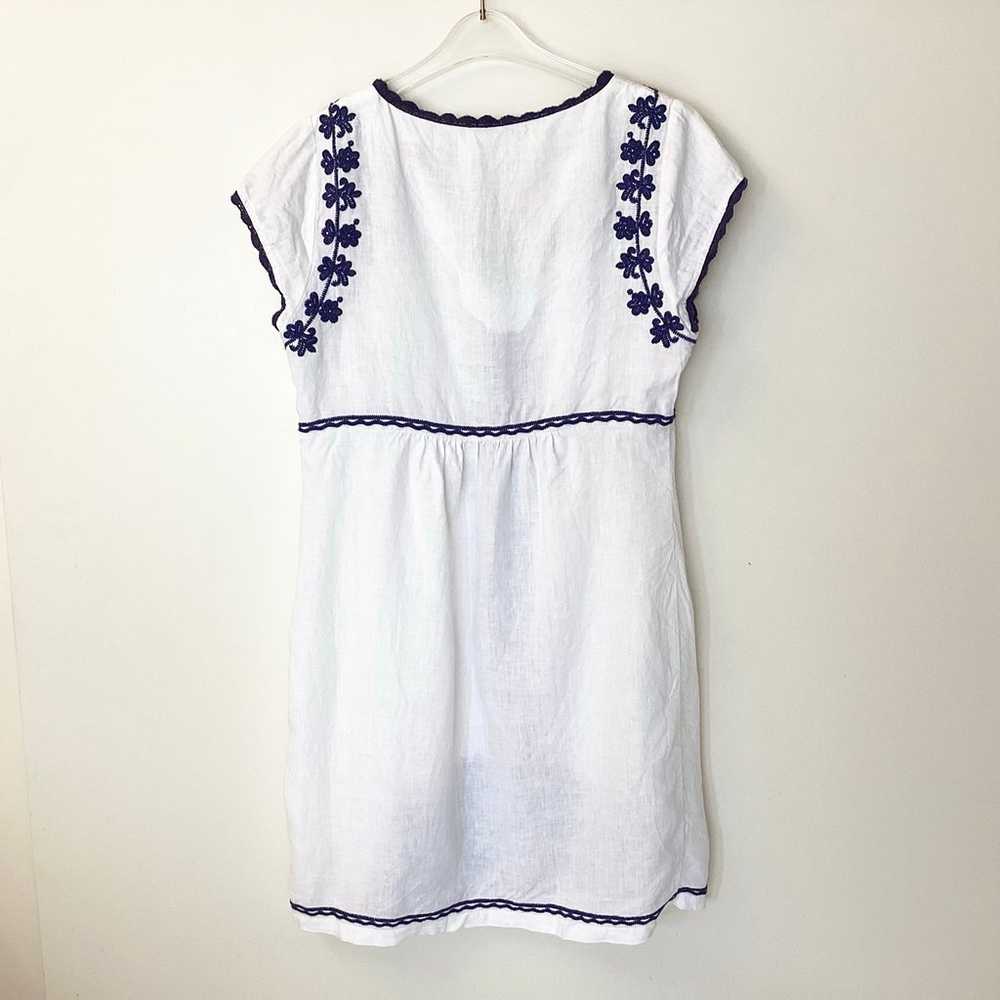 Boden Bea Short Sleeve Linen Embroidered Dress - … - image 7