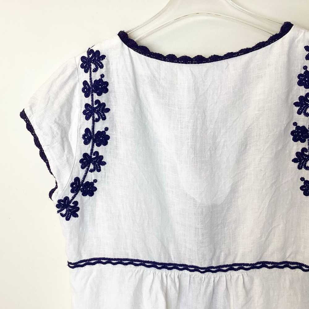 Boden Bea Short Sleeve Linen Embroidered Dress - … - image 8