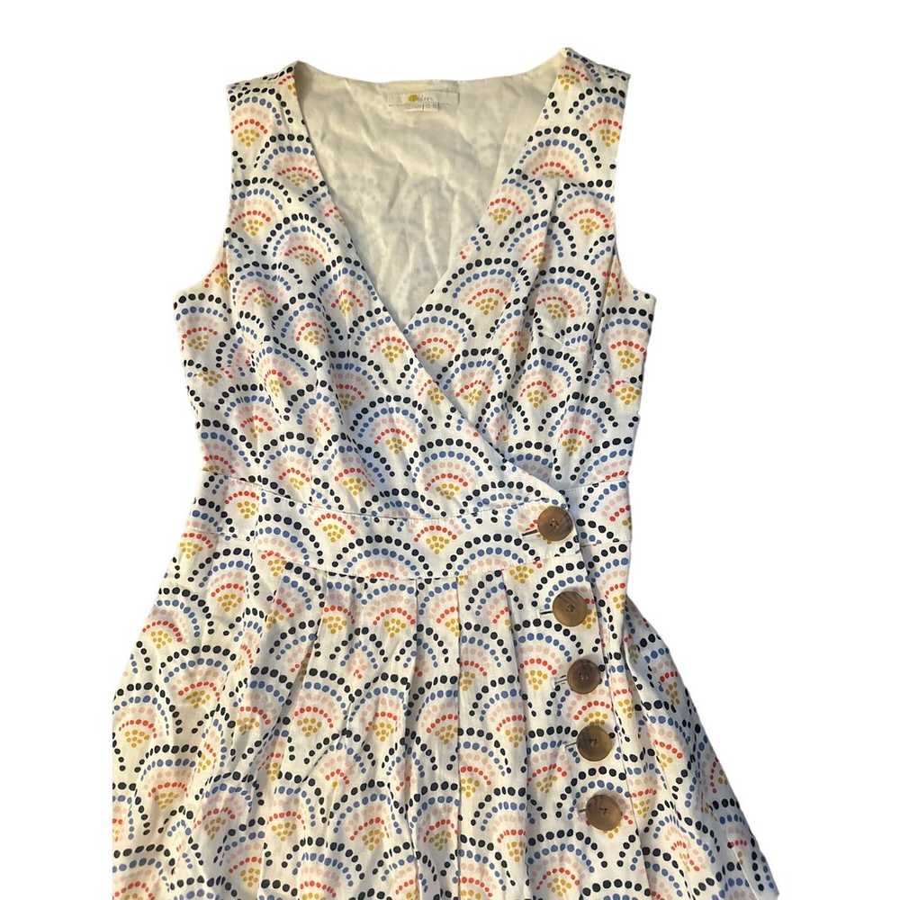 Women US-4 Boden Arwen Rainbow Print Button Midi … - image 2