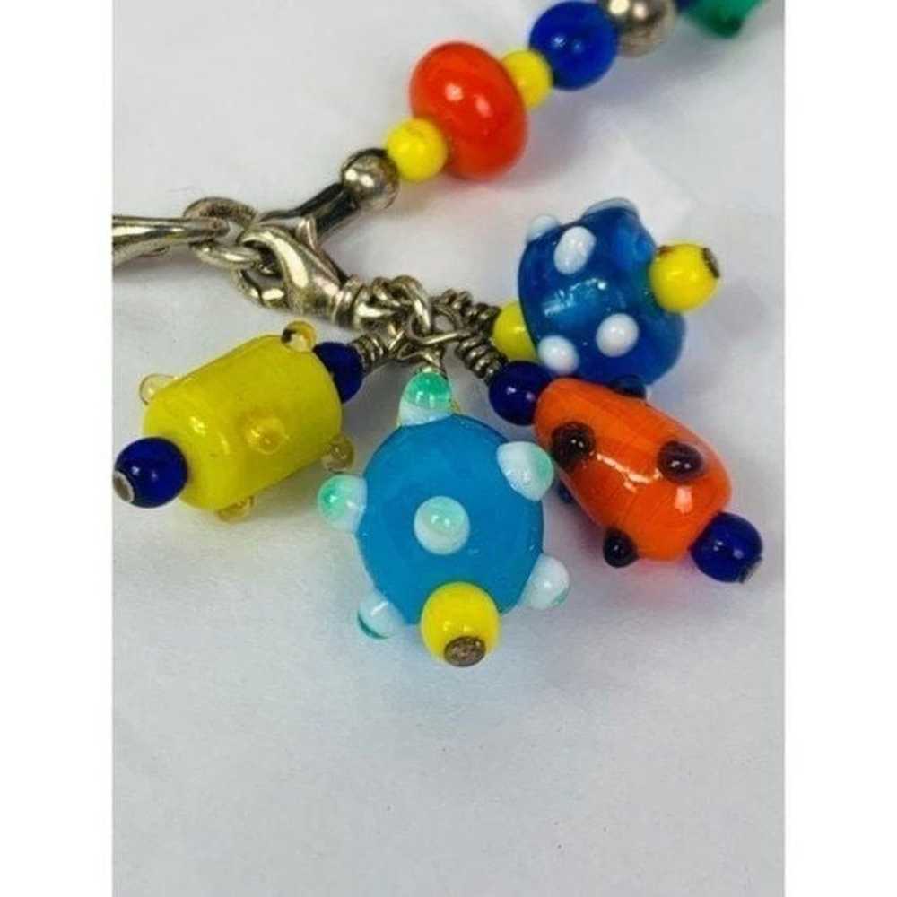 Vintage Venetian LAMPWORK Glass Bead Bracelet wit… - image 3