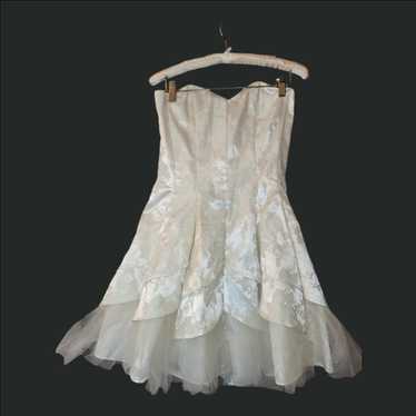 Vintage Josh & Jazz White Glitter Corset Top Dres… - image 1