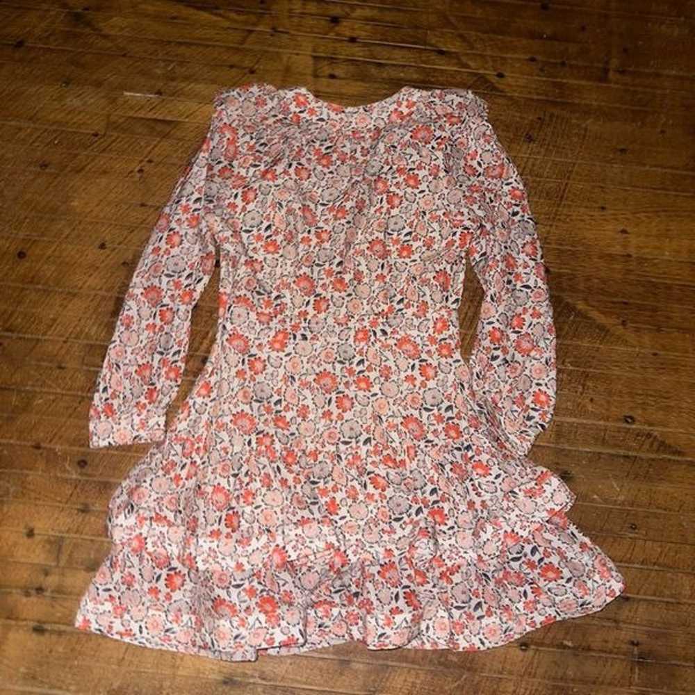 Vineyard Vines Ivy red floral ruffled cotton silk… - image 6