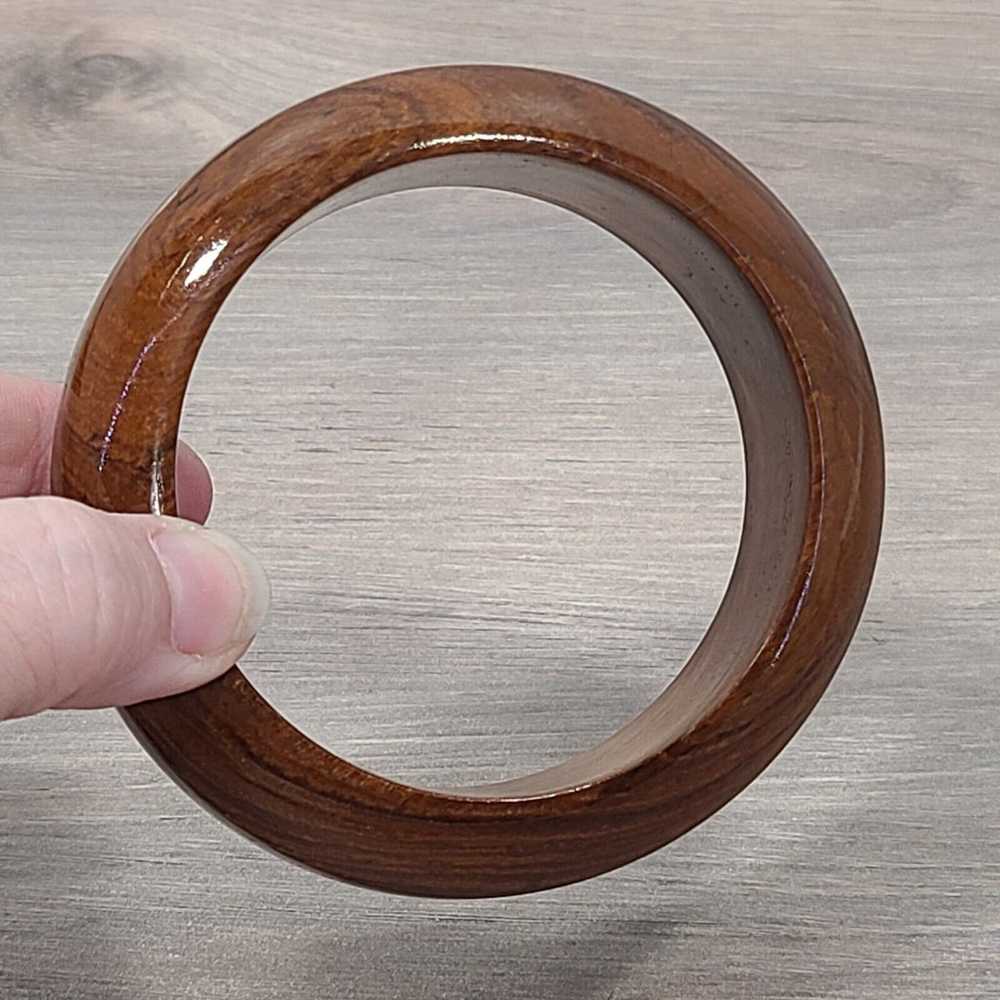 Vintage Boho Style Wide Glossy Finish Wood Bangle… - image 2