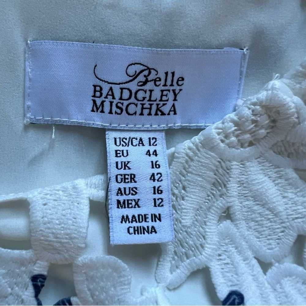 Belle Badgley Mischka Daija White Navy Short Slee… - image 4