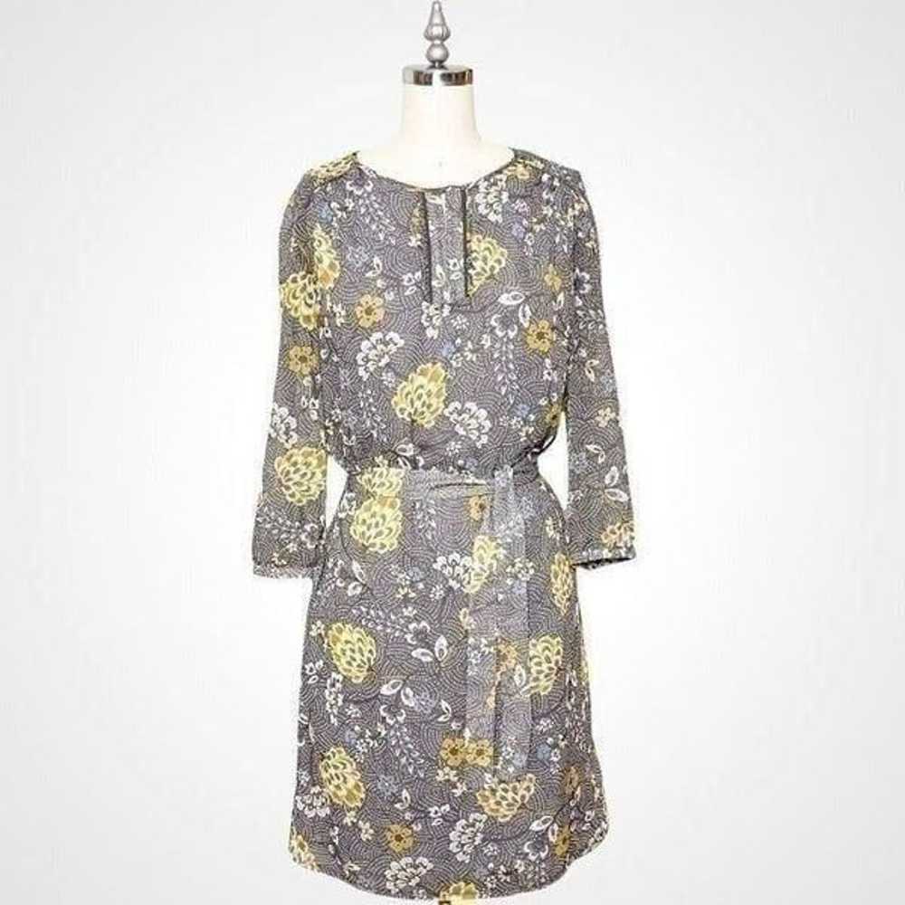 Burton of London Gray Floral Shirt Dress 36 Small - image 1