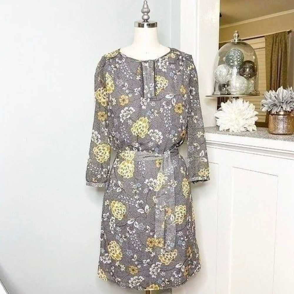 Burton of London Gray Floral Shirt Dress 36 Small - image 2